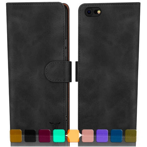 DJBull for iPhone 6 Plus/6S Plus Wallet case with Credit Card Holder, [RFID Blocking] PU Leather Phone case Shockproof Cover Women Men for Apple 6S Plus case Black