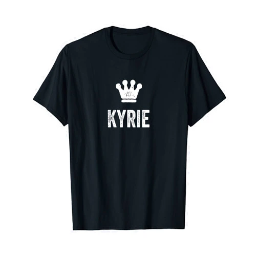 Kyrie Name Tag Apparel for Men Named Kyrie Kyrie the King / Crown & Name Design for Men Called Kyrie T-Shirt