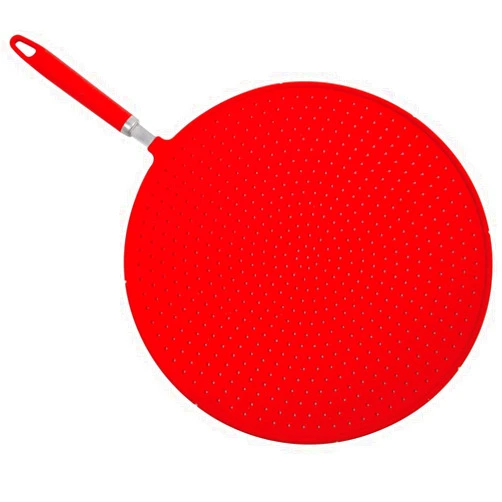 Norpro Grip-EZ Red Silicone Splatter Screen Strainer, 13in/33cm, As Shown