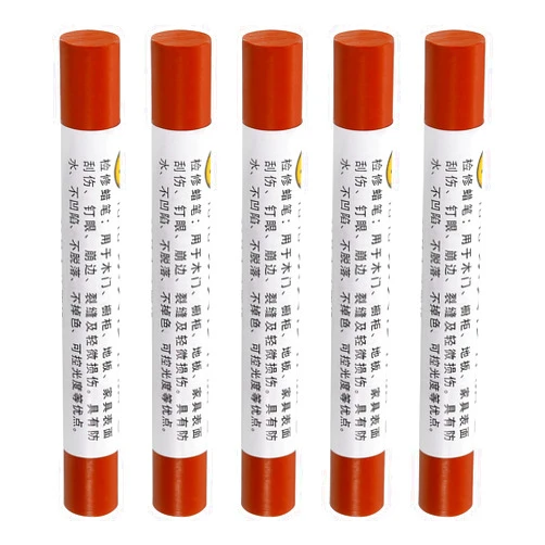 uxcell Furniture Repair Crayons, 5Pcs - Wood Wax Filler Stick, Furniture Markers Touch Up - for Scratches Holes Tables Desks Wooden Floors Cover Ups, Cedar