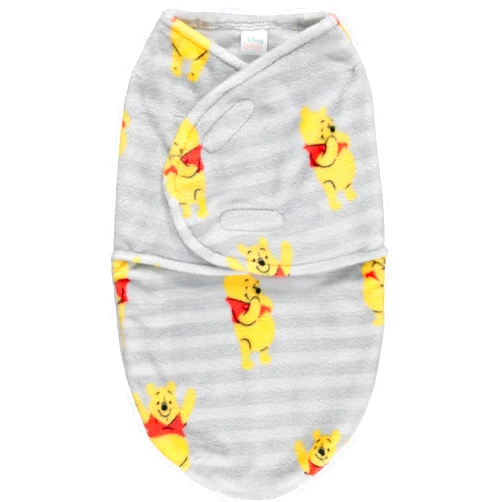 Disney Winnie The Pooh Single Ply Baby Swaddle Sack, Easy Wrap Infant Swaddling Blanket, Soft Comfort Swaddler/Hospital Swaddles for Newborns, Stripe