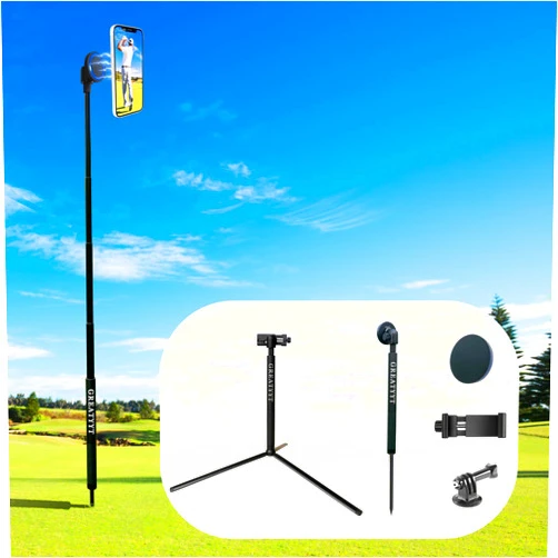 GreatYYT Monopod and Tripod Selfie Stick to Record Golf Swing - Multi Functional Phone Holder with Magnetic and Phone Holder - Golf Training Aid - Compatible with All iPhone Android Phone