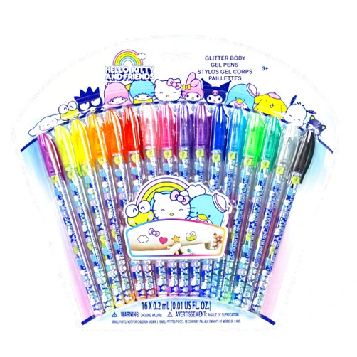 Townley Girl Hello Kitty and Friends 16 Piece Glitter Pen Body Art Set, Glittery and Bright Colors, Ages 3 by Townley Girl