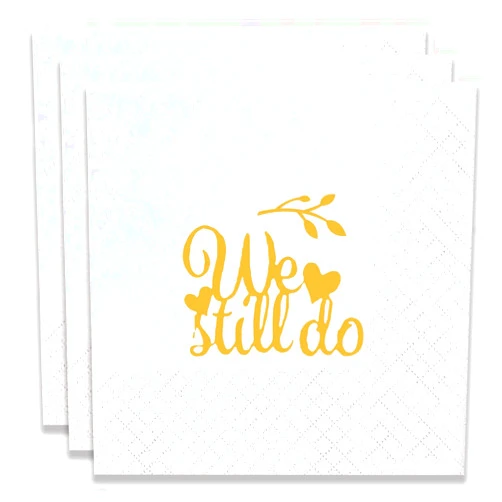 Xeuvozy 100 Count of We Still Do Paper Napkins for Wedding Anniversary Party Decoration