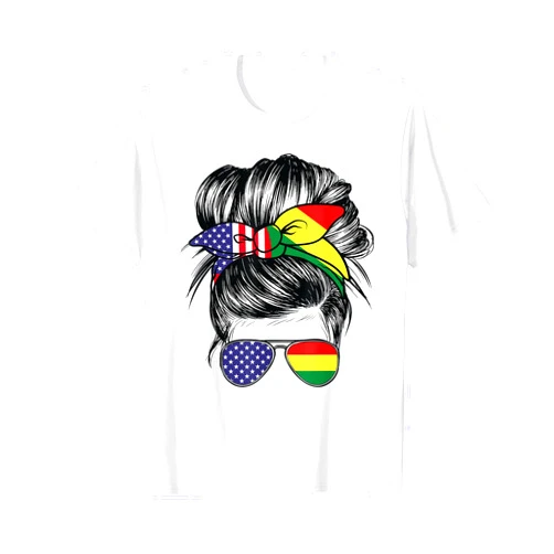 Bolivian American Flag Bolivian Roots USA Citizen Bolivia Flag American Women Girl USA Heritage Bolivian T-Shirt