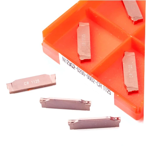 SRCGG 10pcs N123G2 0200 002 CR1125/TF4225 Slotted Cutting Blade Lathe Tool Metal Turning Tools Tungsten Carbide N123G2 Cutting Tool(N123G2-0200-TF 4225)