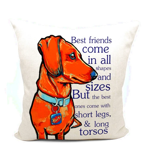 Mancheng-zi Dachshund Throw Pillow Case, Dog Lover Gifts, Dachshund Dog Decor, Funny Dachshund Dog Pillow Cover, Doxie Mom Gifts, 18 x 18 Inch Cushion Cover for Sofa Couch Bed