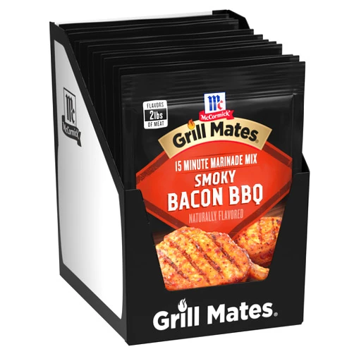 McCormick Grill Mates Smoky Bacon BBQ 3-In-1 Seasoning Mix, 1 oz (Pack of 12)