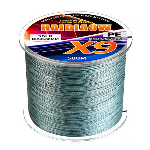 HAIDIAOW Braided Fishing Line, Cost-Effective 9 Strands Braid Super Lines, Abrasion Resistant - Zero Stretch - Smooth Surface - Thinner Diameter - Extremely Durable, Excellent Casting Distance