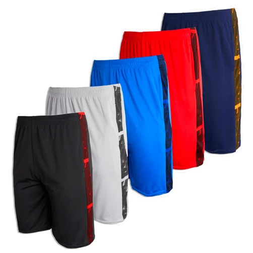 Real Essentials 5 Pack: Men's Mesh Athletic Basketball Shorts Quick Dry Activewear with Pockets