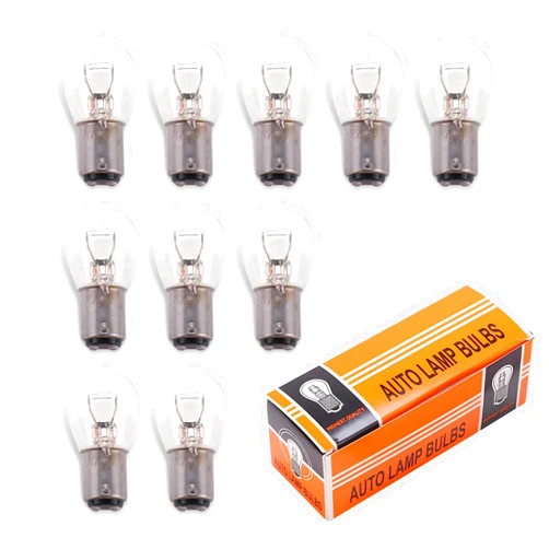 Getfay 10 PCS Car Brake Bulbs, 12V 21/5W High and Low Foot Dual Light Car Tail Light, Turn Signal Bulb Replacement Parts, Suitable for Most Cars (Transparent)