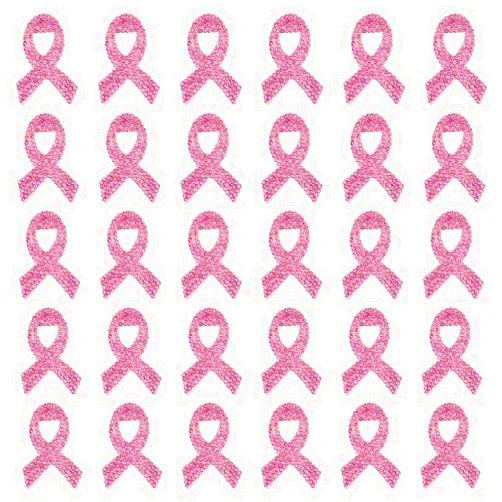 FINGERINSPIRE 30 Pcs Pink Ribbon Breast Cancer Awarenes Cloth Patches 1.1x1.65inch Rose Rhinestone Appliques Patches Sew on Ribbon Patches Appliques for Sewing Clothes Dress Hat Jeans DIY Accessories