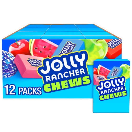 JOLLY RANCHER Chews Assorted Fruit Flavored Candy Box, 2.06 oz (12 Count)