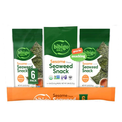bibigo Seaweed Snack, Sesame 0.16oz 6ct