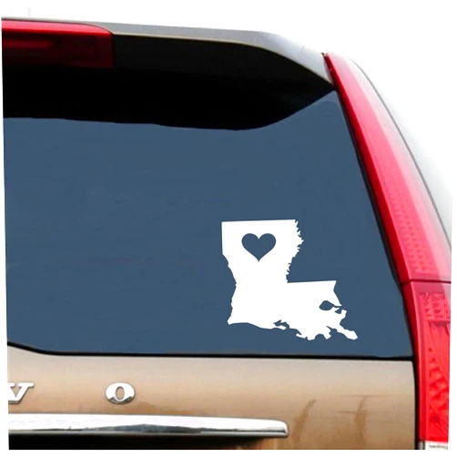 Classy Vinyl Creations Louisiana Love Heart Car Truck Automotive Window Black or White Decal Bumper Sticker (6.5