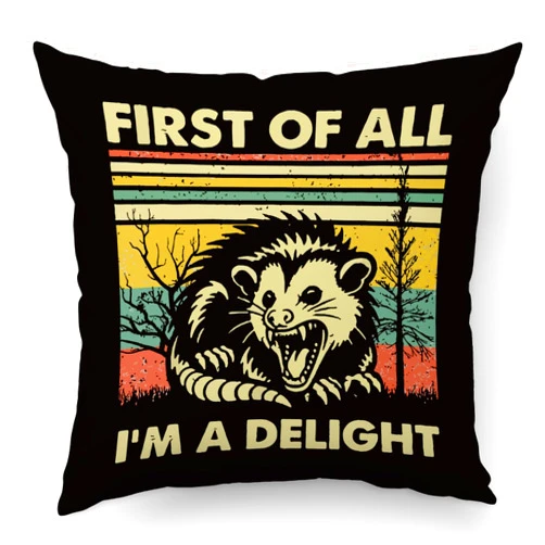 KongMoTree Funny Possum Throw Pillows Funny Cute Opossum Bed Or Sofa Pillows Opossum Gifts for Girls Opossum Lovers Soft Flannel Fluffy Couch Pillow Covers for Home Sofa Meeting Room Office