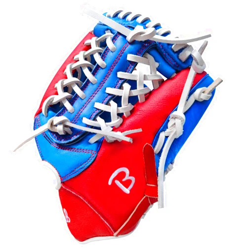 Beoub Real Leather Baseball Softball Glove Youth Adults Junior Mens Women Outfield Infield Fielding Mitts Gifts Red Blue