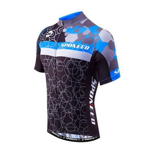 sponeed Men's Cycling Jerseys Tops Biking Shirts Short Sleeve Bike Clothing Full Zipper Bicycle Jacket with Pockets