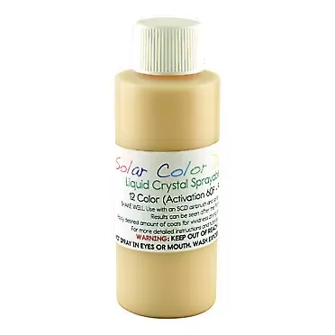 Solar Color Dust Liquid Crystal Thermochromic (Mood Ring Effect) Ink, 12 Color Change, Low PSI for Airbrushing, 2 Ounces