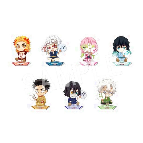 CHUGAI MINING Demon Slayer Flat Musume Trading Acrylic Stand, Summer Festival Ver. 2, Box Product, 7 Types Total, 7 Pieces, Acrylic