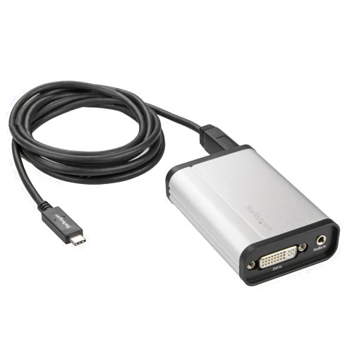 StarTech.com 6 ft. (1.8 m) DVI to USB C Video Capture Device - DVI to USB-C Recorder - Thunderbolt 3 Compatible - DVI to USB-C or USB-A Recorder (USBC2DVCAPRO)