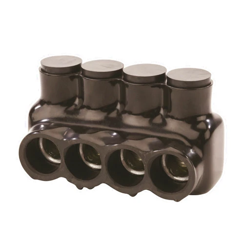 NSi IPL250-4B Polaris Insulated Multi-Tap Connector 3 Port (Single Sided Entry) 250 MCM-6 AWG-Bagged wire-terminals, 3 x 1 x 2, Black