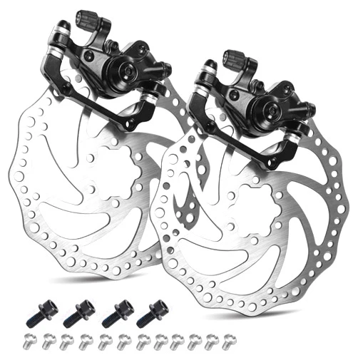 TOBWOLF 1 Pair MTB Disc Brake Set, Mechanical/Hydraulic Disc Brake Kit, MTB Front & Rear Disc Brake Caliper with 160mm Rotor,Disc Brake Set, Bicycle Accessories for Mountain Bike, Road Bike, BMX
