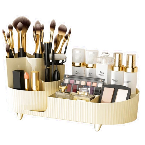 Generic Makeup Organizer,Makeup Desk Organizer 360 Degree Rotating Cosmetic Storage Box For Makeup Brushes,Lipstick,Skincare,Bathroom Countertop Organizer, MKP010012