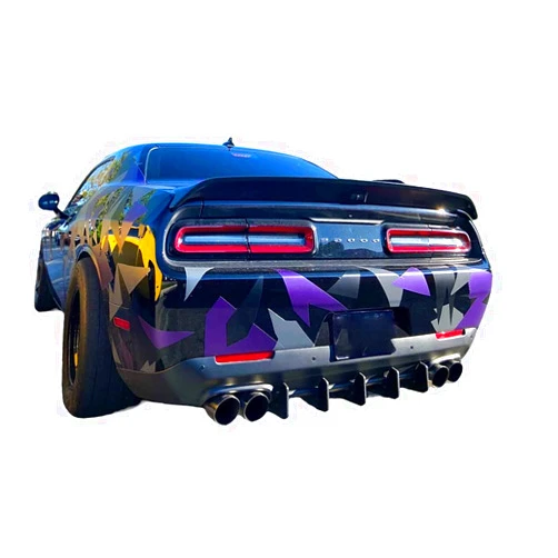 Authority Motorsport Dodge Challenger Rear Diffuser Kit 5 Piece V1 2015-2021,Satin Black