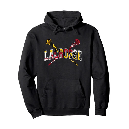 Cool Mama P Lacrosse Gear Shirt Co. Maryland Flag Lacrosse Hoodie Boys Stick LAX Mom Dad Pullover Hoodie