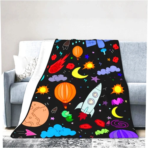 Vqselxamn Flannel Blanket, Cute Luxurious Ultra Soft and Warm, Anti-Pilling,Wrinkle-Resistant Throw for Bed,Sofa 50