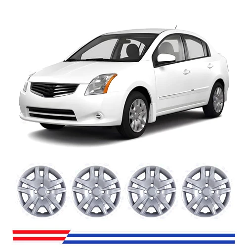 AUTOFREE 16” Silver Hubcaps Fit for 2007-2012 Nissan SENTRA, Bolt-On Installation Wheel Rim Covers, Set of 4 PP Material Hub Caps - 16 Inch Silver Lacquer 4-Pack