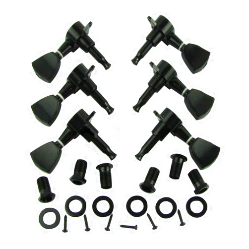 Dinatone Black Guitar Tulip Tuning Pegs Keys Tuners Machine Heads Electric Acoustic 3R3L