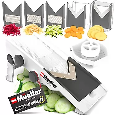 Mueller Austria Multi Blade Adjustable Mandoline Cheese/Vegetable Slicer, Cutter, Shredder with Precise Maximum Adjustability