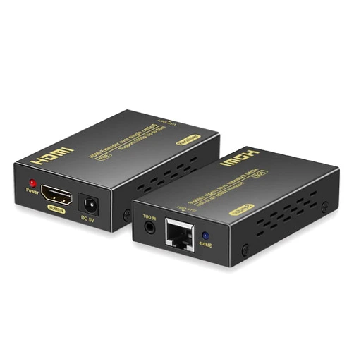 RYXN HDMI Extender Over Cat5e/6, HDMI Over Ethernet Extender 196ft, HDMI Balun Support HDMI 1.4 1080P 3D EDID, Adopting Single Power Supply POC Technology