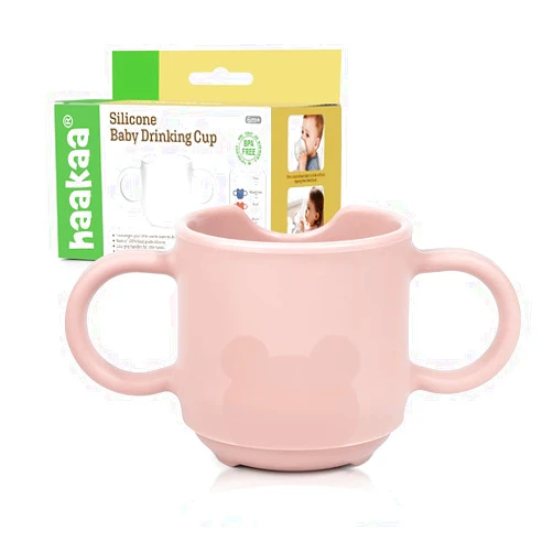 haakaa Silicone Toddler Cups, BPA Free Drop-Proof Training Cups for Baby 6 Months+, 5 Ounce (Blush)