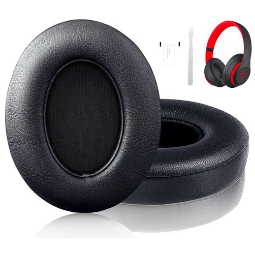 F FEYCH Beats Studio Replacement Earpads for Beats Studio 3 &Beats Studio 2 (B0500/ B0501) 2 Pieces Noise Isolation Comfortable Memory Foam Ear Cushions (Black)