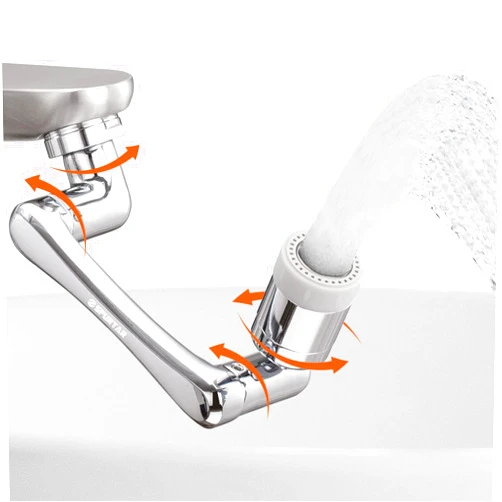 Spurtar 1440° Faucet Extender for Bathroom Sink, 2 Water Outlet Modes 1080° Rotatable Faucet Aerator + 360° Swivel Faucet Attachment Kitchen Faucet Extension, Tap Adjustment for Face Washing