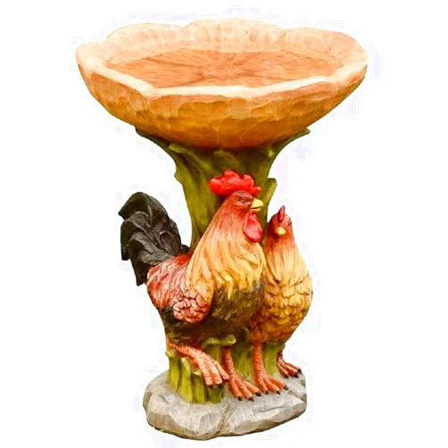 AYBAY Creativity Animal Resin Decoration Statue,Animal Resin Bird Feeder Patio Garden Ornaments,Bird Feeder Ornament,Suitable for Yard, Garden, Lawn Landscape Decorations (Rooster)