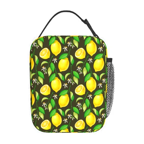 YETTA YANG Cute Lemon Portable Lunch Bag Insulated Lunch Box Reusable Totes For Women Men Work Picnic Camping
