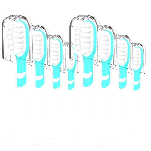 Soniicmomo Kids Toothbrush Heads Compatible with Electric Philips Sonicare Handle 6032/94 6321 6340 6042 6320 6330, Replacement Heads Compact for Child 3-7 Years Old, Mini Brush Heads with Caps, 8 Pack Green