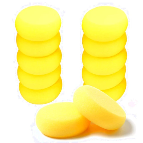 WAFJAMF 12 Pcs Round Painting Sponge WAFJAMF 2.96inch Yellow Craft Sponges Clay Sponge for Face Painting Art Crafts