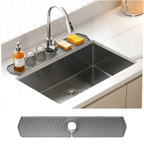 Gaomasck Sink Splash Guard Behind Faucet,30 Inch Silicone Sink Faucet Splash Guard,Silicone Faucet Mat For Kitchen Sink,Sink Faucet Mat,kitchen splash guard for sink,Water Drip Catcher Mat,30x6 Inch