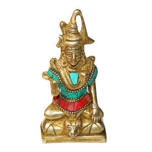 PARIJAT HANDICRAFT Brass Hindu god Figurine Sculpture Statue for Temple Pooja Office Table (Lord-Shiva)