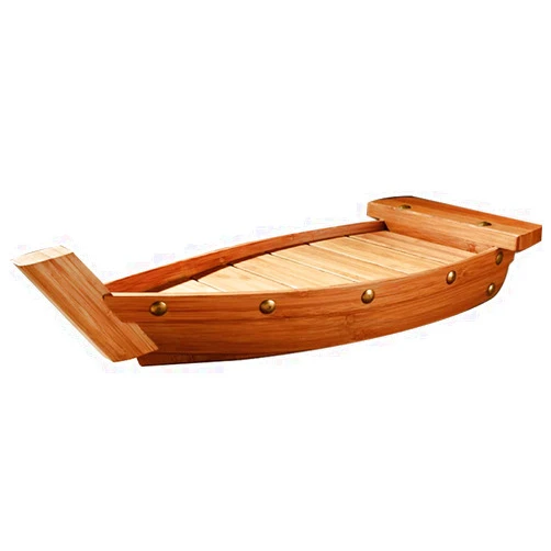 Zaizai Bamboo Sushi Boat, Wooden Sushi Boat Dish,Sushi Serving Tray Boat, Sushi Boat Plate,Japanese Creative Tableware Dishes, Sushi Decoration and Fruit Plate Decoration-M
