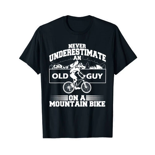 Cool Love MTB Cycling Biking Grandpa Humor Designs Funny Old Biker Mountain Bike Gift | Cute Bicycle Riders Men T-Shirt