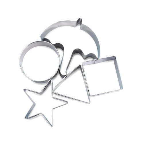 Toynk Squid Game Inspired Stainless Steel Cookie Stamp Shapes Set of 5 | Includes Triangle, Square, Circle, Star, Umbrella | Cookie Decorating Kit for Baking and Cooking | Home & Kitchen Essentials