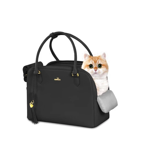 Wakytu Fashion Pet Carrier Dog Cat Carrier Purse Soft-Sided Leather Handbag Pet Tote Bag for Small Dogs Puppy and Cats,M