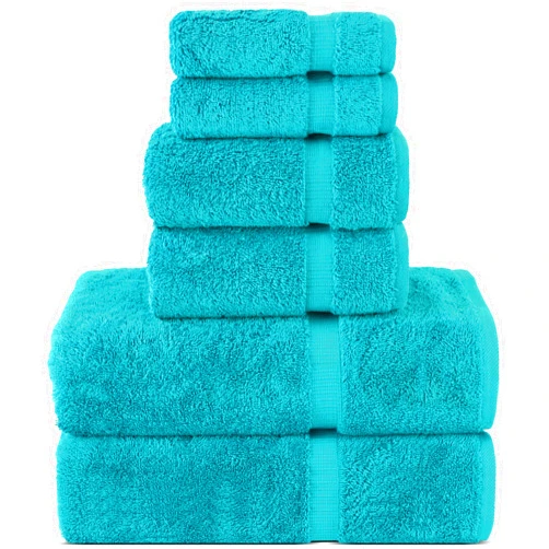 Chakir Turkish Linens Luxury Spa and Hotel Quality Premium Turkish Cotton 6-Piece Towel Set (2 x Bath Towels, 2 x Hand Towels, 2 x Washcloths)