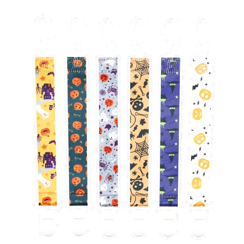 Babeine Halloween Pacifier Clips, 6 Pack Binkie Paci Holder Clips for Boys and Girls Fits for Most Pacifiers, Teethers & Toys and Holiday Gift(Bone,Skull,Ghost,Pumpkin)